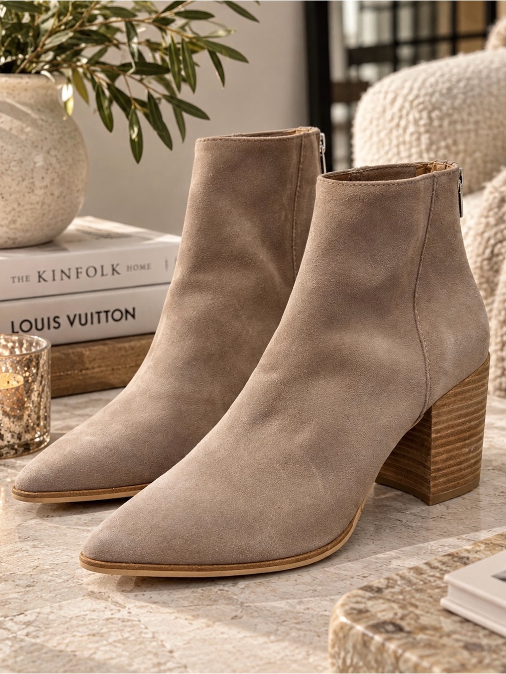 NWOT Steve Madden ‘Jillian’ Bootie in Taupe Tan / Gray Suede Size 9.5